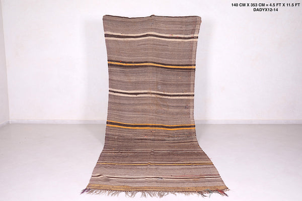 Long handwoven berber moroccan rug - 4.5 FT X 11.5 FT