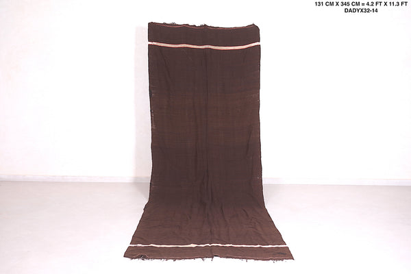 Long Runner Moroccan Flatwoven Rug – 4.2 FT x 11.3 FT | Elegant Earthy Tones