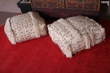 Two Moroccan handmade berber rug Poufs
