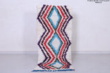 Vintage handmade moroccan berber rug 2.5 FT X 5.9 FT