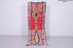 Vintage handmade moroccan berber rug 2.4 FT X 7.6 FT