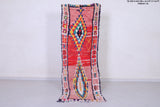 Vintage handmade moroccan berber rug 2.4 FT X 7.6 FT