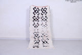 Handwoven Moroccan Rug 2.5 x 5.7 ft | Bold Black and White Design