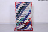 Colourful handmade moroccan berber rug 2.6 FT X 5.6 FT