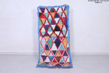 Colourful handmade moroccan runner rug 3 FT X 6.5 FT