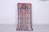 Colourful handmade moroccan berber rug 2.4 FT X 6.4 FT