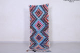 Vintage handmade moroccan berber rug 2.5 FT X 6.6 FT