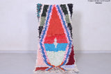 Colourful handmade moroccan berber boucherouite rug 2.5 FT X 5.8 FT