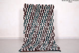 Handknotted boucherouite Moroccan rug 3.1 FT X 6.6 FT