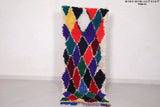 Colorful boucherouite Runner moroccan rug 2.2 FT X 5.9 FT