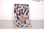 Berber handmade Boucherouite rug 2.8 FT X 5.5 FT