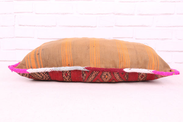 Handwoven Moroccan Pillow | Vintage Berber Cushion 14.9