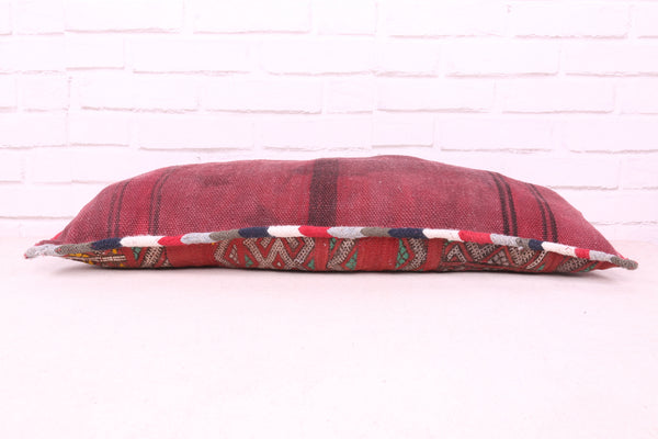Handwoven Moroccan Pillow | Vintage Berber Cushion 12.5