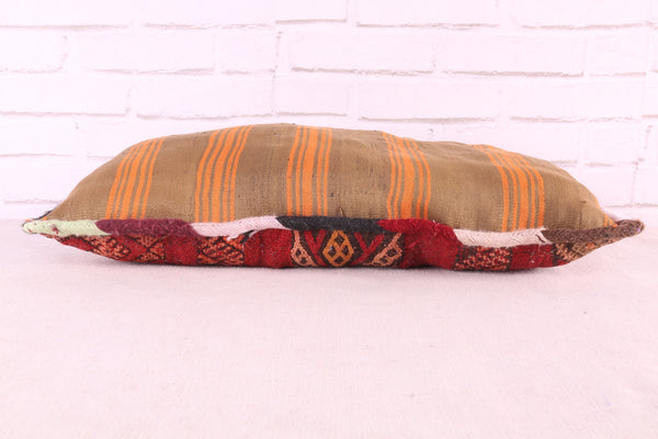 Handwoven Moroccan Pillow | Vintage Berber Cushion 14.9