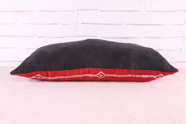 Handwoven Moroccan Red Pillow | Berber Cushion 14.5