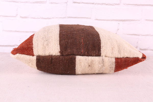 Handwoven Moroccan pillow | Neutral brown cushion 14.9