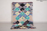 Carpet moroccan azilal Boucherouite rug 3.4 FT X 6.3 FT