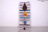 Handmade Moroccan Boucherouite rug 2.3 FT X 7.5 FT