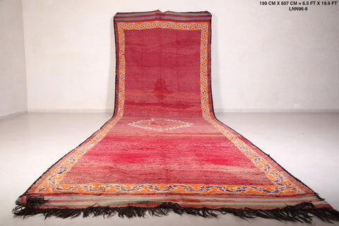 Long runner berber Moroccan rug -  6.5 FT X 19.9 FT