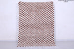 Moroccan handmade berber checkered rug 4.8 FT X 6.7 FT