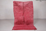Red Boucherouite handmade rug 3.3 FT X 5.7 FT