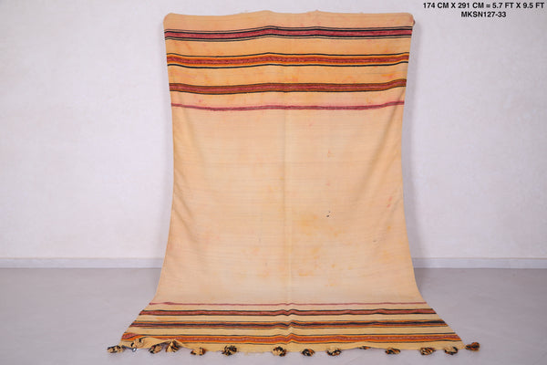Amazing flatwoven berber Moroccan rug - 5.7 FT X 9.5 FT