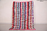 Colorful berber handmade moroccan rug - 3.7 FT X 5.3 FT