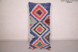 Colorful handmade berber Moroccan carpet - 2.7 FT X 7.2 FT