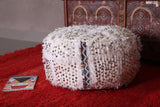 Round moroccan berber handwoven kilim pouf
