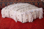Moroccan berber handwoven kilim old rug pouf