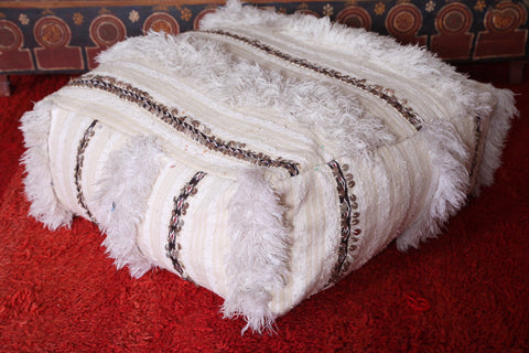 Flatwoven moroccan berber kilim rug pouf