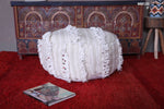 Moroccan round handwoven kilim berber rug pouf