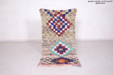 Small carpet handmade boucherouite rug  2.7 FT X 5.5 FT