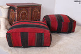 Two Amazing berber Moroccan two old rug poufs