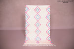 Carpet beige, pink and blue Runner Moroccan 2.3 FT X 4.1 FT