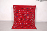 Red Moroccan kilim 3.3 FT X 4.6 FT