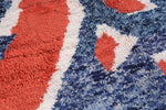 Custom handmade rug, Azilal Blue and red carpet