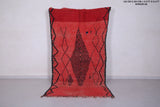 Red handmade moroccan rug  4.3 FT X 8.3 FT