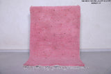 Pink handmade moroccan rug 3.4 FT X 4.7 FT