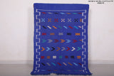 Blue handwoven berber Moroccan carpet - 3.2 FT X 4.7 FT