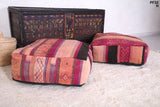 Two Moroccan kilim handmade berber poufs