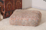 beige Moroccan berber handmade kilim pouf