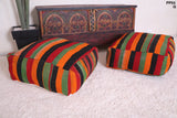 Two berber Colorful moroccan Kilim rug Pouf