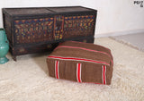 Brown handwoven berber moroccan rug pouf