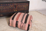 Moroccan berber kilim handmade old rug pouf