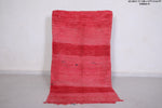 Red handmade berber Moroccan Rug, 3 FT X 5.6 FT