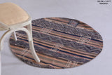 Vintage handmade round rug 3.4 FT