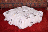 Handmade berber wedding blanket rug pouf