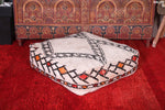 Moroccan handmade rug berber vintage rug pouf