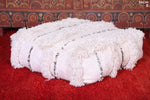 Moroccan handwoven wedding blanket pouf